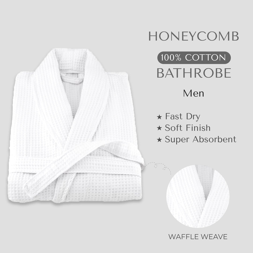 100% COTTON HONEY COMB BATH ROBE