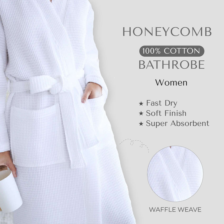 100% COTTON HONEY COMB BATH ROBE