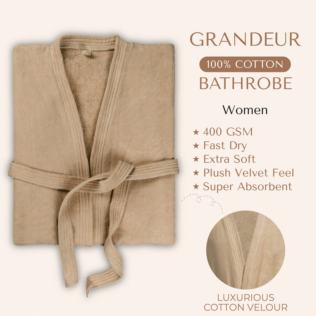 100% COTTON SUPER SOFT FINISH 400 GSM BATH ROBE