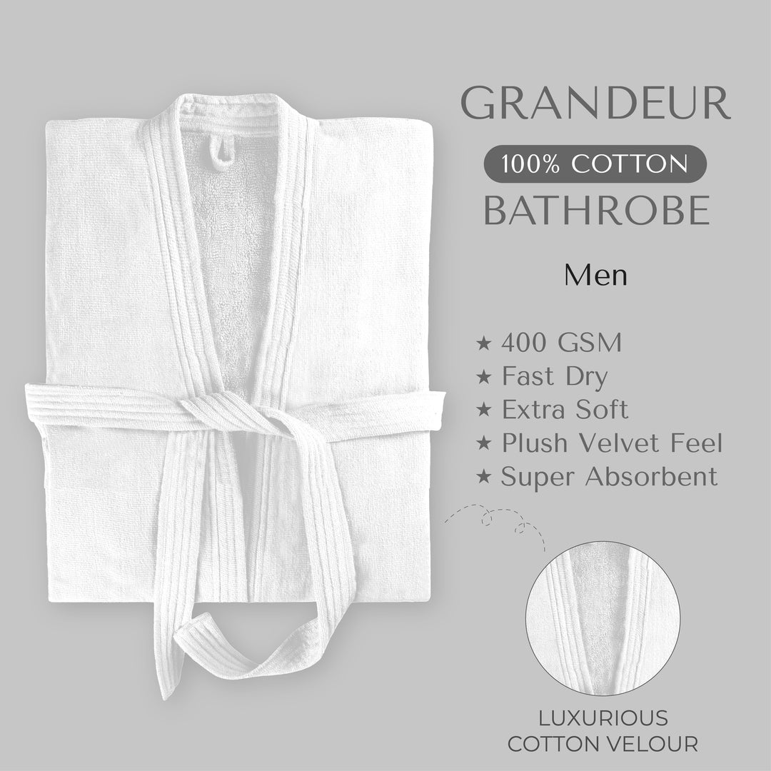 100% COTTON SUPER SOFT FINISH 400 GSM BATH ROBE