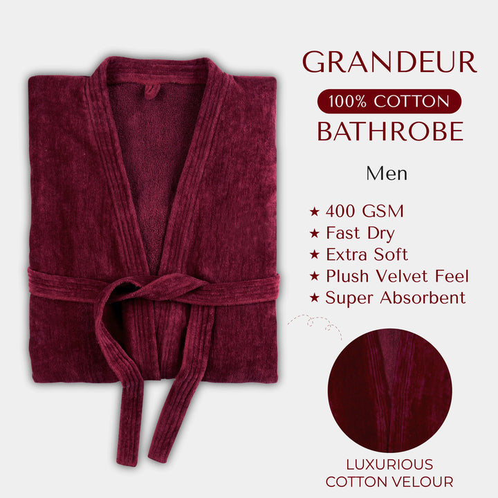 100% COTTON SUPER SOFT FINISH 400 GSM BATH ROBE