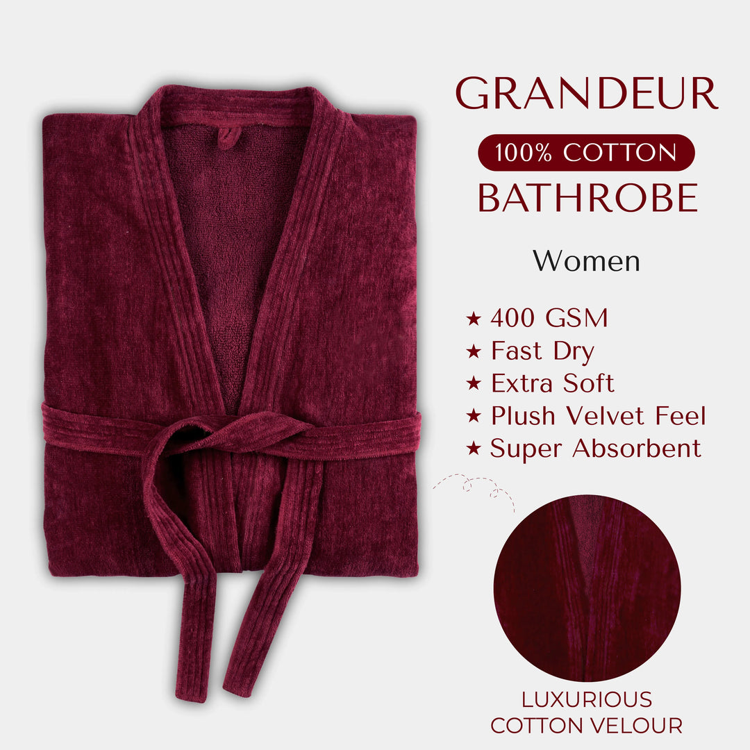 100% COTTON SUPER SOFT FINISH 400 GSM BATH ROBE